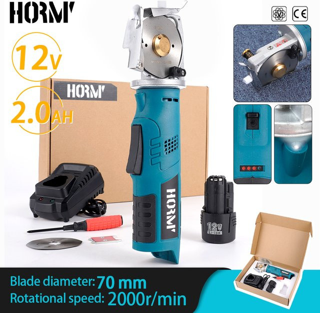 KingHui Akku-Stoffschere für Bosch 12V Akkus, Elektrisches Schneidwerkzeug für Stoff und Leder in Blau - Bild 1