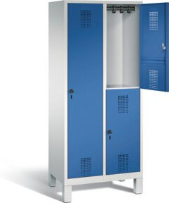 C+P Kombi-Spind Evolo mit Türen, Korpus Lichtgrau und Front Enzianblau, H x B x T: 185 x 81 x 50 cm - Bild 1