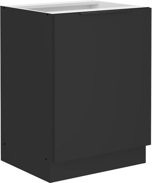 Küchen Unterschrank SIENA Schwarz Matt mit Einlegboden Breite: 60 cm - Bild 1