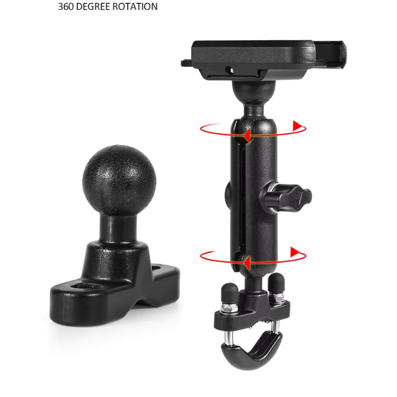 Universal Aluminium Lenker Handyhalter für Motorrad und Fahrrad mit USB-Ladegerät, Schwarz, 12-24V - Bild 3