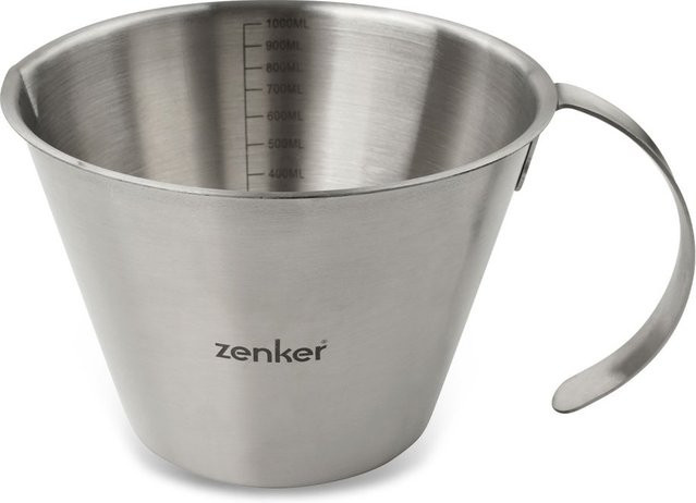 Zenker Messbecher aus Edelstahl in Silber mit 1 l Füllmenge und aufgedruckter Skala - Bild 1