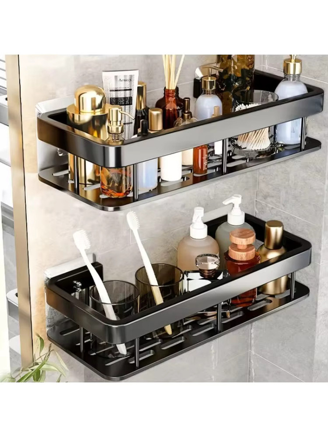 Trebalena Wandregal aus Aluminium für das Badezimmer, modern und matt, in Silber oder Schwarz - Bild 6