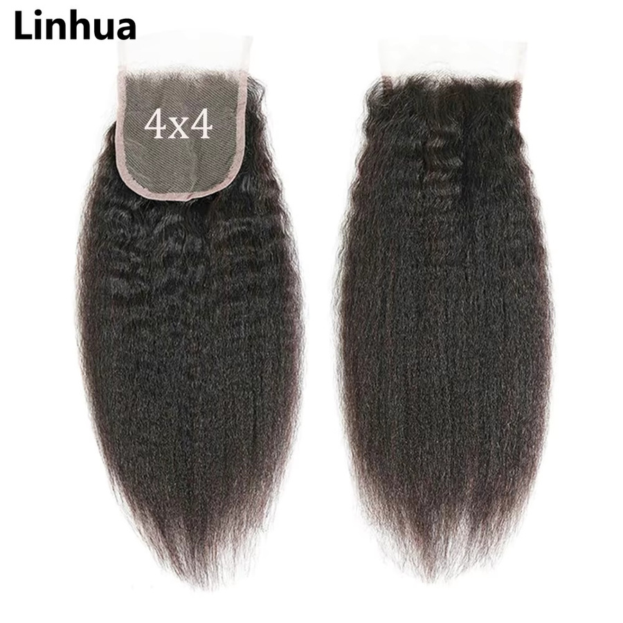 Linhua Yaki Straight Spitzenverschluss Echthaar, Damen - Bild 2