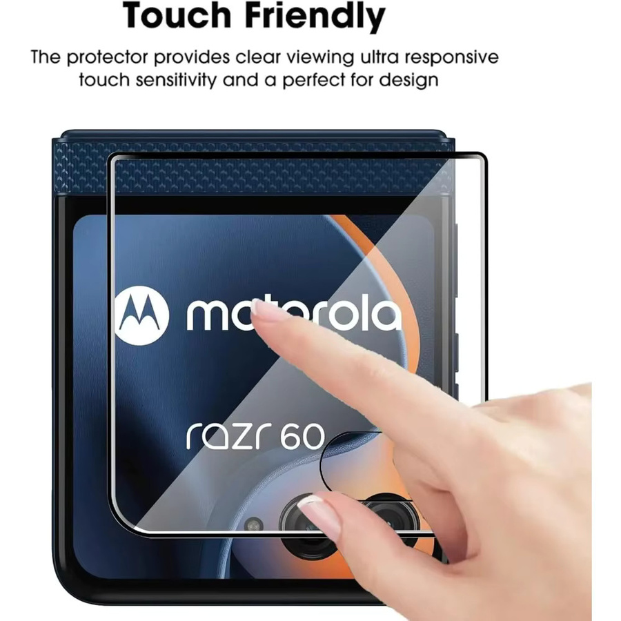 Motorola Moto Razr 50 und Razr 60 Ultra Plus Displayschutzfolie aus 3D gebogenem 9H gehärtetem Glas, transparent, kratzfest - Bild 4