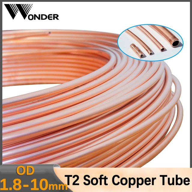 T2 Reines Kupferdrahtrohr als weiche Spule in Orange für Airconditioning und Kühlung, Außendurchmesser: 1,8 mm, 2 mm, 3 mm, 4 mm, 5 mm, 6 mm, 6,35 mm, 8 mm, 9,52 mm, 10 mm - Bild 1