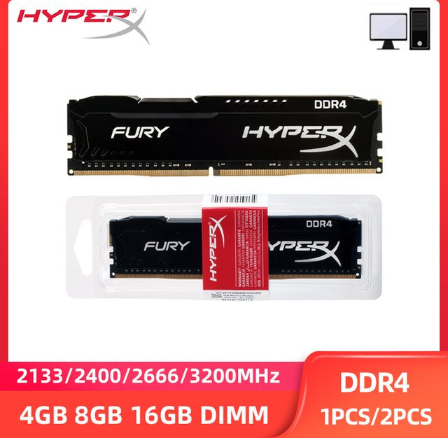 Kingston DDR4 RAM Desktop-Computer UDIMM Speicher in Schwarz - Bild 1
