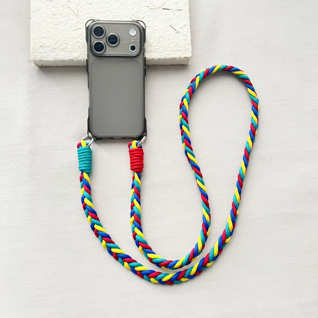 Geflochtene Lanyard-Handyhülle mit Trageband für Apple iPhone 17 Pro Max und iPhone 17 Pro in Schwarz und Multicolour - Bild 1