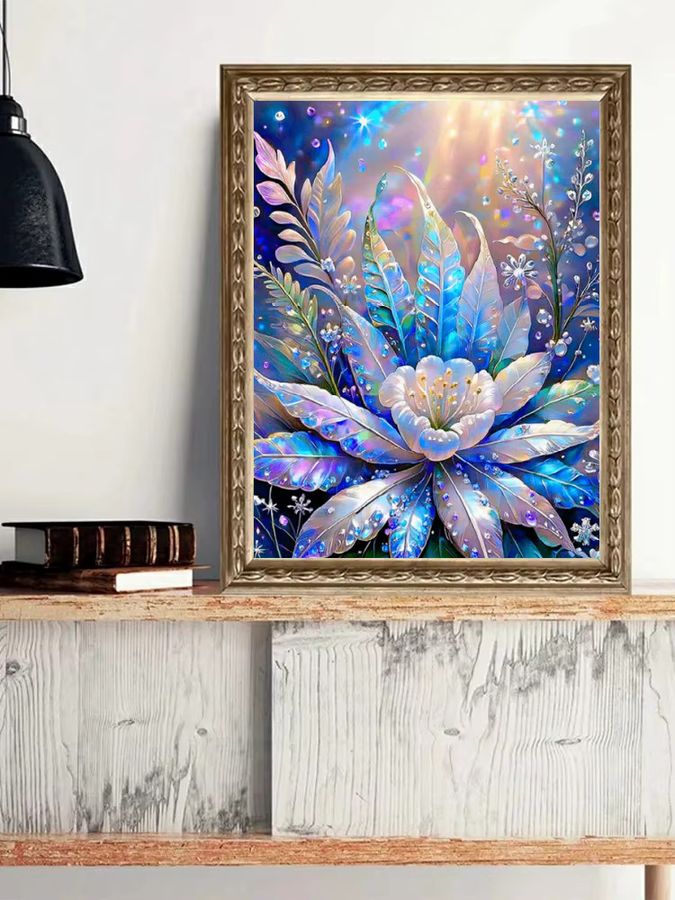 Potdemiel Diamant-Stickerei Set mit floralem Fantasy-Blumenbild und runden Bohrern zur Selbstgestaltung - Bild 5