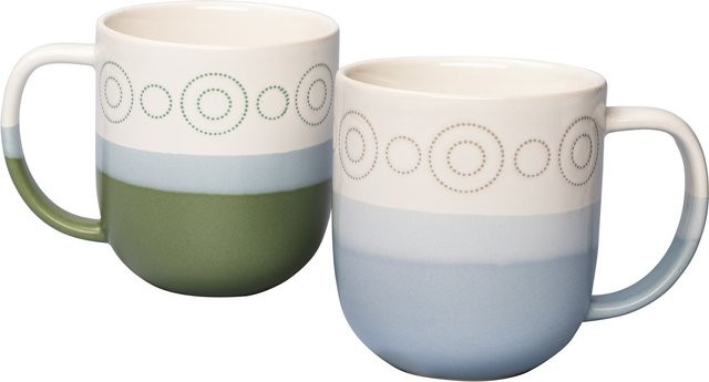 Genialo Tassen-Set nobel aus Keramik, 2 Stück, Multicolour, 365 ml pro Tasse - Bild 1