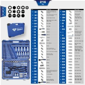 Brilliant Tools Steckschlüsselsatz 216-teilig aus Chrome Vanadium in Blau - Bild 2
