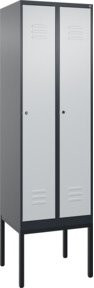 C+P Spind Classic PLUS Garderobenschrank mit 2 Abteilen, Gestell aus Stahl, Farbe: Grau, H x B x T: 212 x 60 x 50 cm - Bild 1