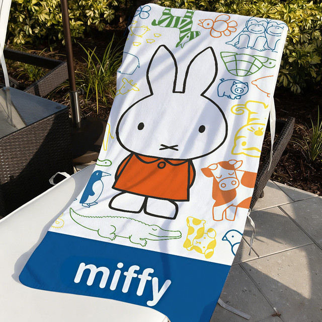 Miffy Schnelltrocknendes Strandtuch mit Cartoon-Design für Schwimmbad, Camping, Yoga und Fitnessstudio - Bild 1