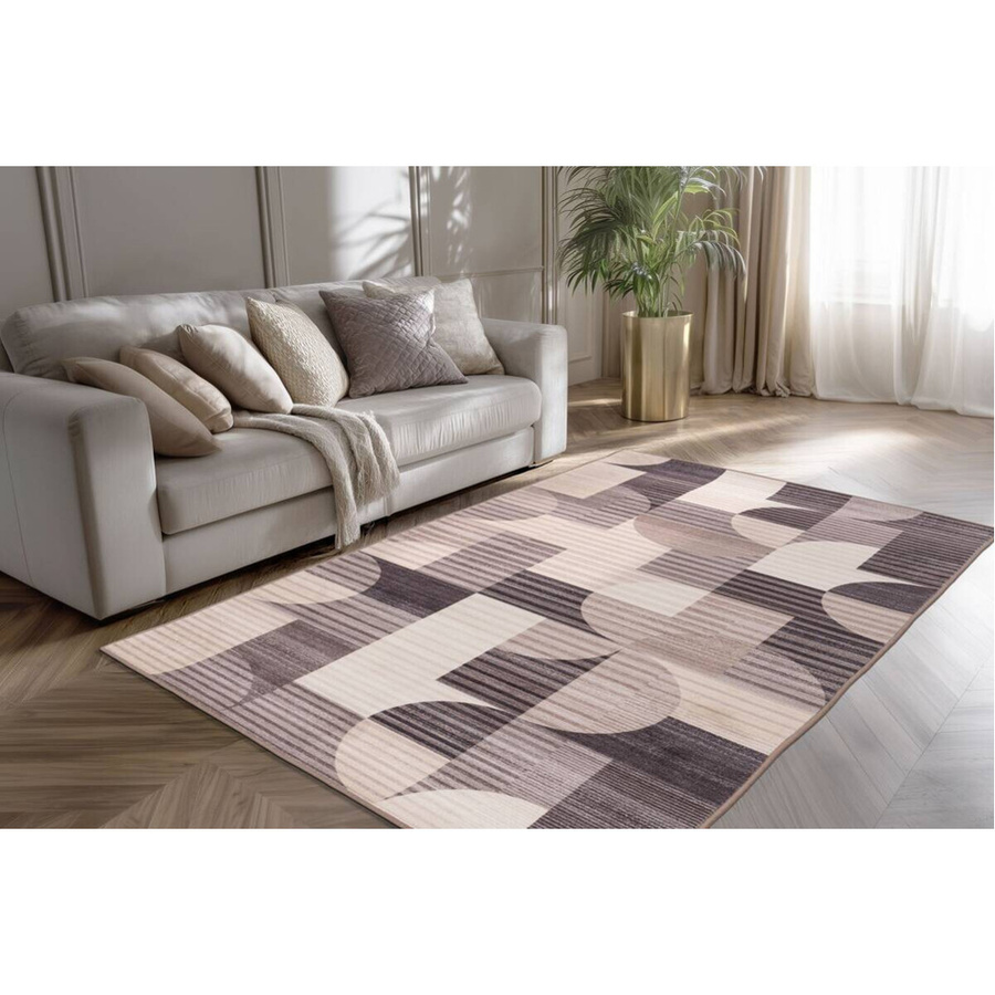 Kayoom Teppich Bluster 425 in Taupe/Beige aus Polyester, B/B: 80 x 150 cm - Bild 3