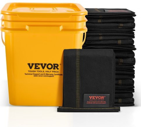 VEVOR Hochwasserschutzbarrieren Set mit 10 Wasserbarrieren und Kunststoffeimer für Haus, Tür und Einfahrt, B: 153 cm, H: 15,5 cm - Bild 1