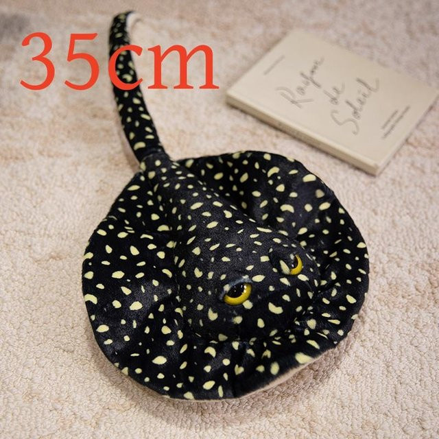 Yiran toy Plüsch-Spinnenspielzeug, Schwarz, Leoparden-Rochen-Print, Weiches Kuscheltier - Bild 1