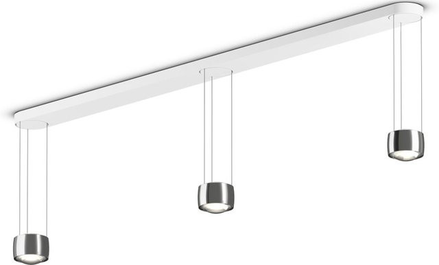 Occhio Sento D LED-Pendelleuchte in Chrom und Weiß mit Linse, dimmbar, warmweiß 2700K, höhenverstellbar bis max. 350 cm - Bild 1
