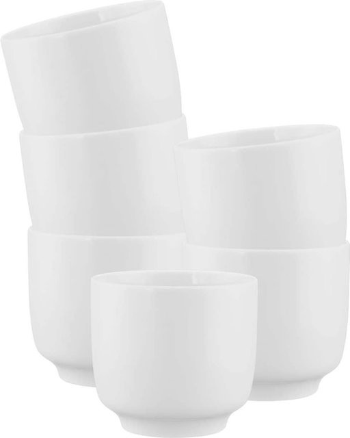Seltmann Weiden Cappuccinotassen Sento Home ohne Henkel, Weiß, 6er Set, 300 ml pro Tasse - Bild 1