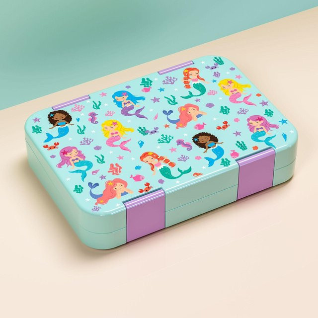 Bento Lunchbox für Kinder von Yiran Furniture mit 5 bis 6 umwandelbaren Fächern, BPA-frei, auslaufsicher, mikrowellen- und kühlschrankgeeignet, in Blau, Pink, Lila oder Multicolour - Bild 1