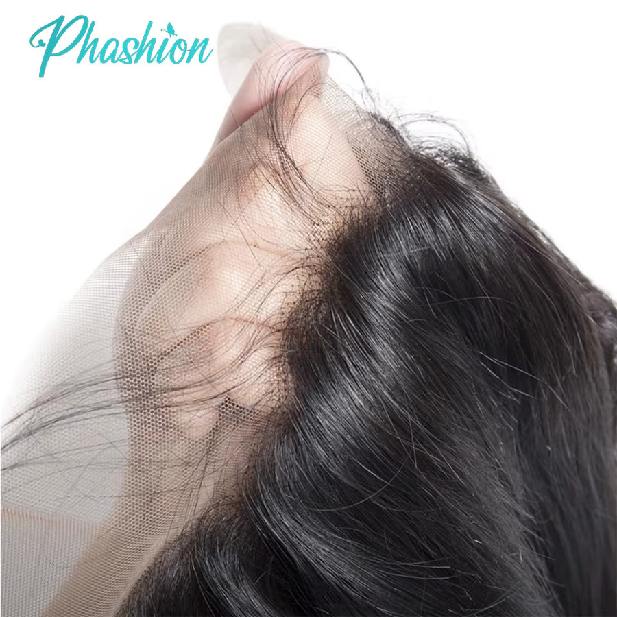 Phashion Lace Frontal Hair Extension, 28 Zoll, Straight, Natural Black, 100 % Echthaar - Bild 2