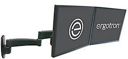 Ergotron 200 Series Dual Monitorarm Wandmontage für zwei Displays bis 22 Zoll, Schwarz - Bild 2