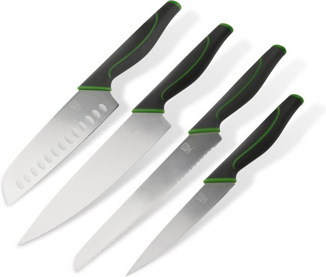 Fackelmann Messer-Set Bonn groß, 4-teilig, Grau, Grün, Silber - Bild 1