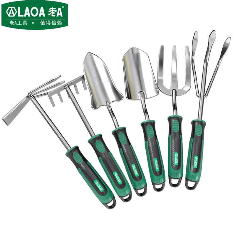 LAOA Edelstahl-Gartenschaufel in Silber für Topfpflanzen und Gartenarbeit - Bild 2