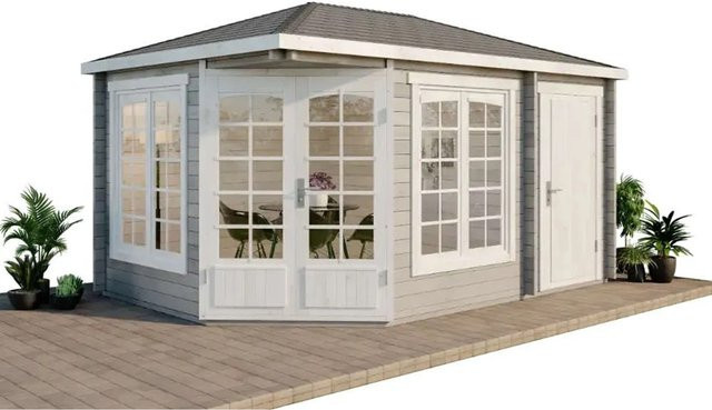 Alpholz Gartenhaus Josephine-40 Walmdach Unbehandelt B: 470 cm, T: 325 cm, H: 265 cm - Bild 1