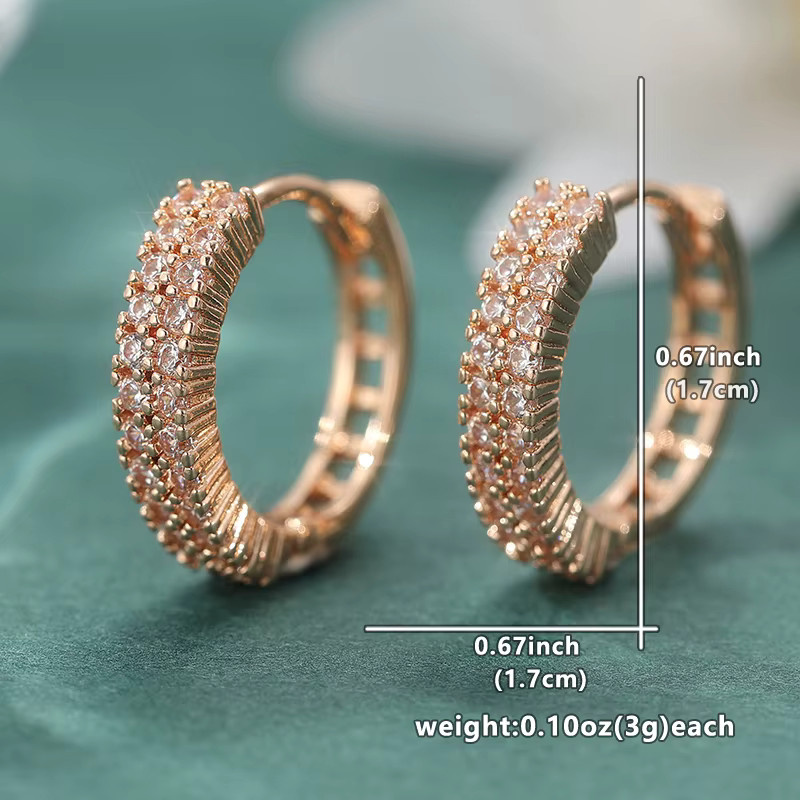 YoYo Creolen Roségold, Zirkonia, Damen, Vintage - Bild 3