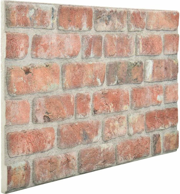 VD Home Furnishing Wandpaneele in Steinoptik aus Polystyrol, 10 Stück, Rot, B: 100 cm, H: 50 cm - Bild 1