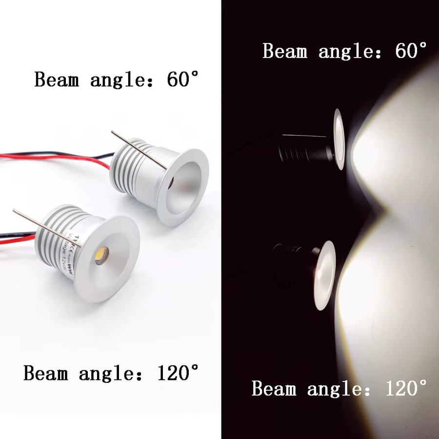 LUCERNA Mini LED Einbau-Downlight 12V 1W in Silber für Vitrine, Schlafzimmer und Treppen - Bild 2