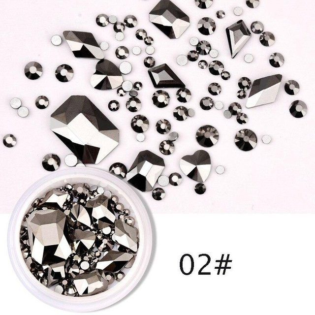 xinxin 1 Glitzernde 3D-Strasssteine AB, Nagelkunst-Dekorationen, gemischte Größe - Bild 1