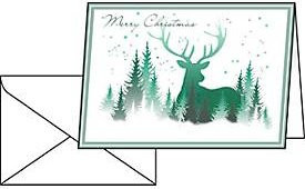 Sigel Weihnachts-Karten Christmas Forest im Format A6 aus Glanzkarton mit weißen Umschlägen, 25 Stück - Bild 1