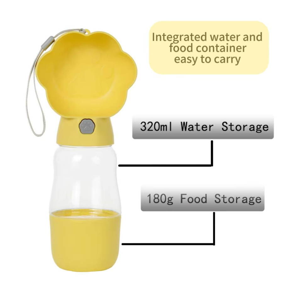 Holapet 2-in-1 Hunde-Wasserflasche mit Futterbehälter in Green, tragbarer Trinknapf für kleine und große Hunde, Höhe: 26,5 cm, Breite: 11,0 cm - Bild 3