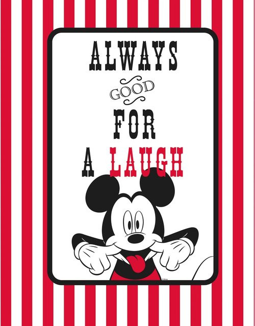 Komar Wandbild Mickey Mouse Lines Paper Poster in Weiß, Schwarz und Rot, Breite: 40 cm, Höhe: 50 cm - Bild 1