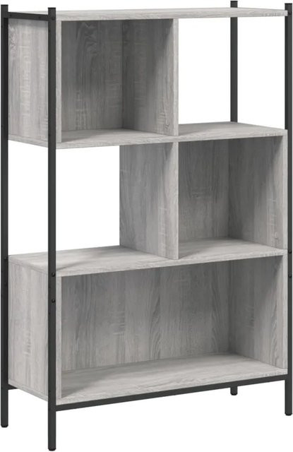 vidaXL Bücherregal Grau Sonoma B/T/H: 72 x 28 x 109 cm aus Holzwerkstoff und Metall - Bild 1