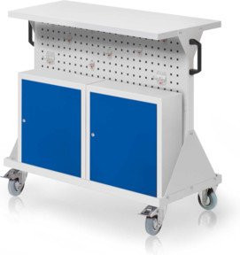 Kappes RasterMobil Gr. 2 Rollbarer Rollwagen mit 4 Lochplatten in RAL 7035 Grau, Höhe: 93 cm - Bild 1