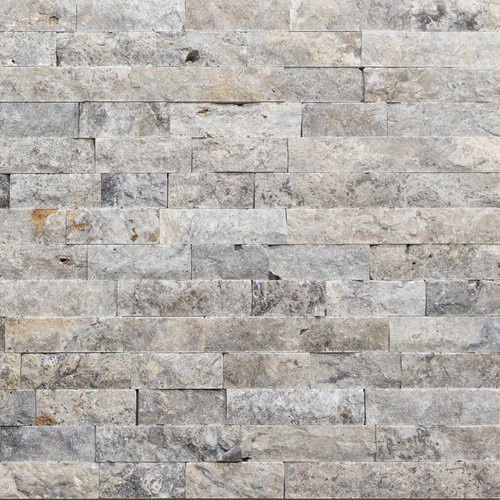 WOHNRAUSCH Wandverblender Mudra Grey aus Travertin, Farbe: Grau, Beige, Braun, 0,5 m² - Bild 1