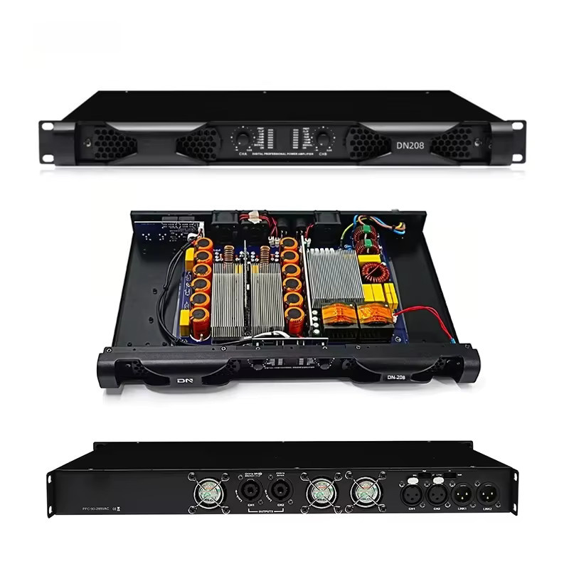 DN 208 Professioneller 2-Kanal Klasse D Digital-Mixer-Verstärker mit 800W in Schwarz - Bild 3