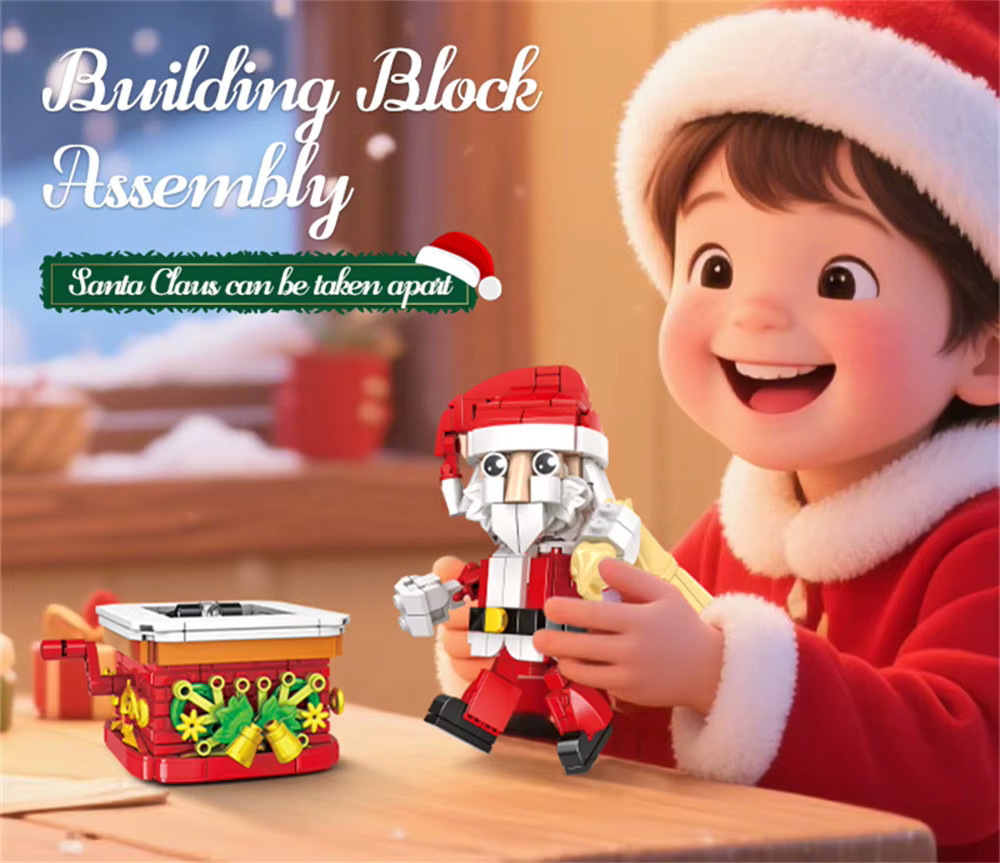 DBPALY Weihnachtliches Winterdorf Santa Claus Modell aus bunten Bausteinen für Kinder - Bild 4