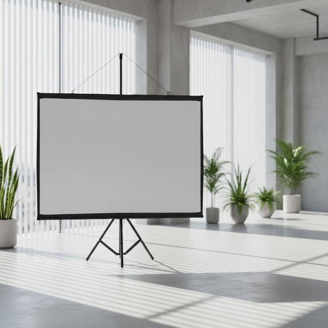 Haushalts-Projektionsbildschirm mit Stativ, 60 Zoll, 4:3 Format, freistehendes Stützgestell für Innenprojektionen - Bild 1