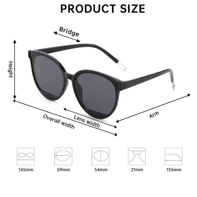Rexxar Sonnenbrille, Rund, Vollrand, Kunststoff, Schwarz, Unisex - Bild 3