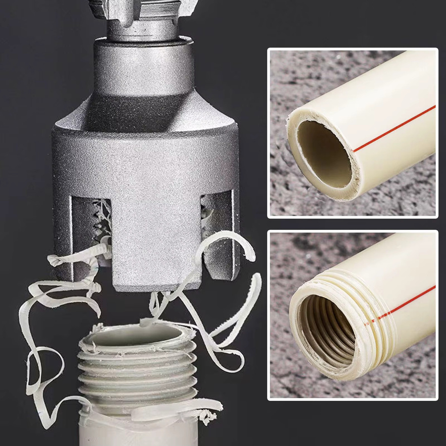 Adifare Gewindeschneidmaschine für interne und externe Rohre, geeignet für PVC- und Wasserrohre in 1/2'' und 3/4'' - Bild 4