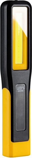 LED's Work Akku Handlampe mit 300lm und 6500K COB LED in Schwarz-gelb - Bild 1