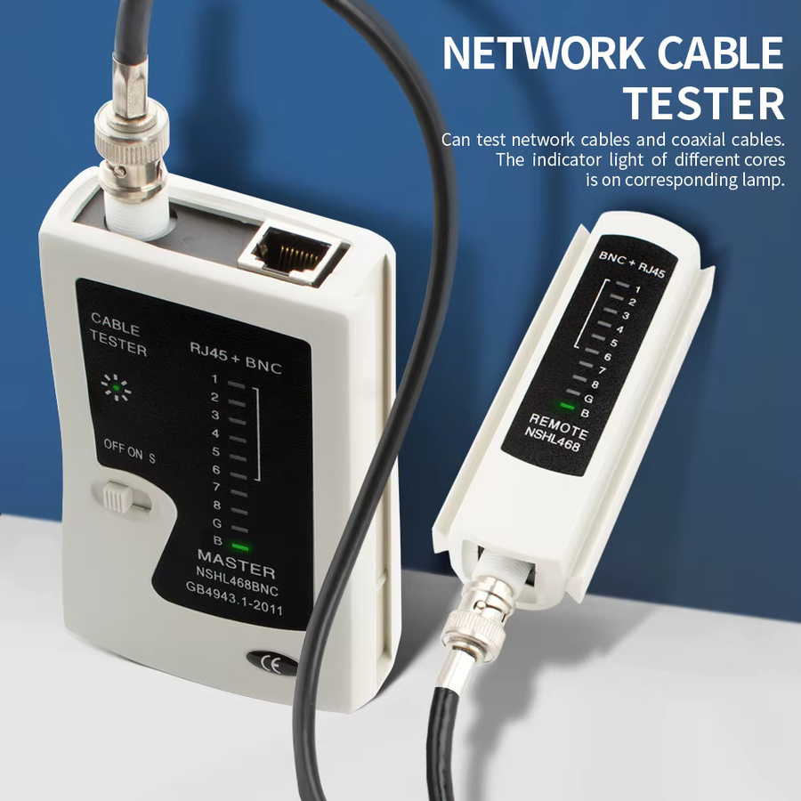 Multifunktionaler Netzwerkkabel-Tester und BNC Koaxialkabel-Tester von seven floor in Schwarz und Weiß - Bild 6