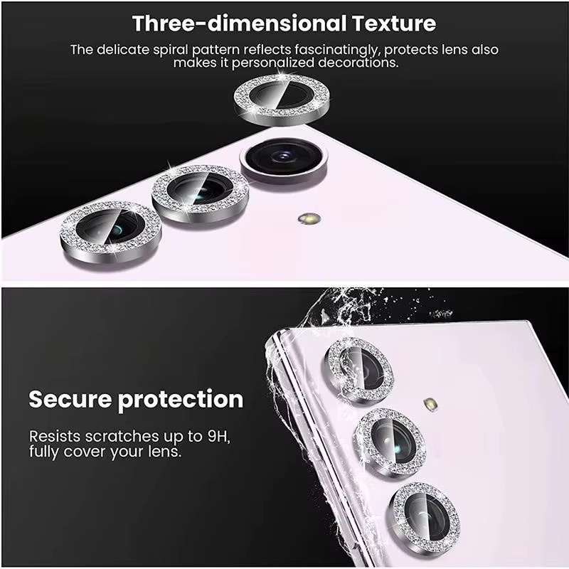 Ziai Kameraobjektivschutz aus Glas und Metall für Samsung Galaxy S24 FE S24+ S23+ S25 Plus in Schwarz oder Silber - Bild 2