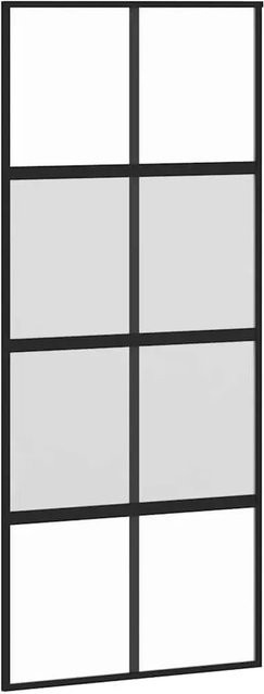 vidaXL Schiebetür aus Hartglas und Aluminium in Schwarz, B: 90 cm, H: 205 cm - Bild 1
