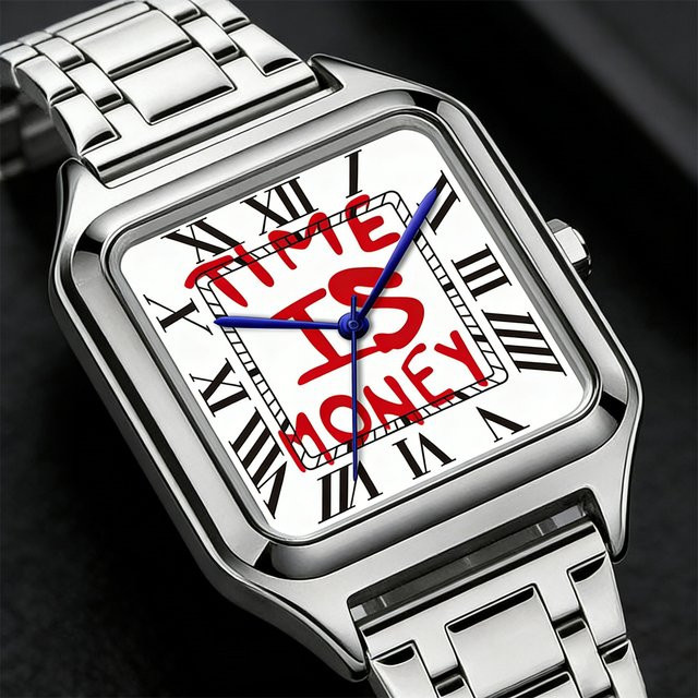 SHUAIKE Armbanduhr Quarz, Edelstahl, Eckig, Silber, Herren - Bild 1