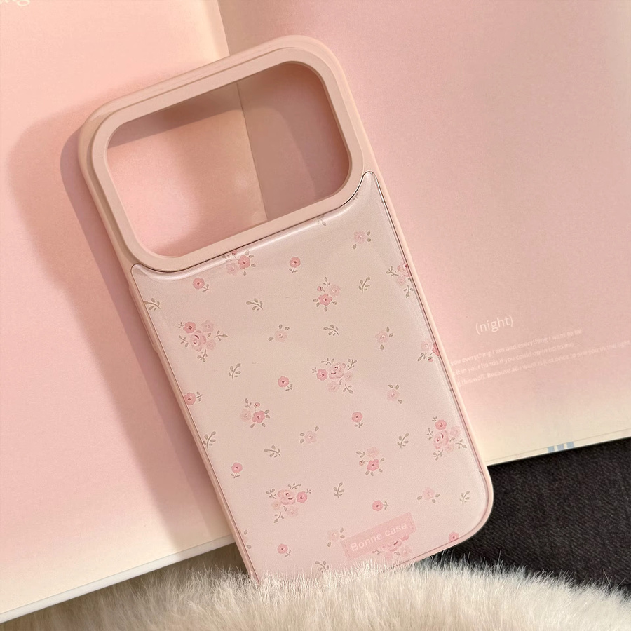 Stoßfeste iPhone Handyhülle mit rosa Blumen und Tropfenkleber Design für Apple iPhone 17, 16, 15, 14, 13 Pro Max Plus in Pink - Bild 3