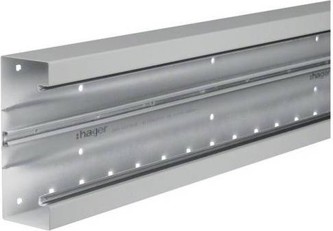 Hager Brüstungskanal Unterteil BRS651701BVERZ in Silber, Länge: 200 cm, Breite: 17 cm - Bild 1