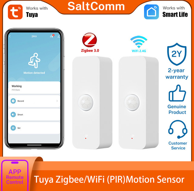 Tuya Smart Home WiFi Zigbee 3.0 PIR-Bewegungssensor Infrarot-Detektor in Weiß für Alexa und Google Home - Bild 1